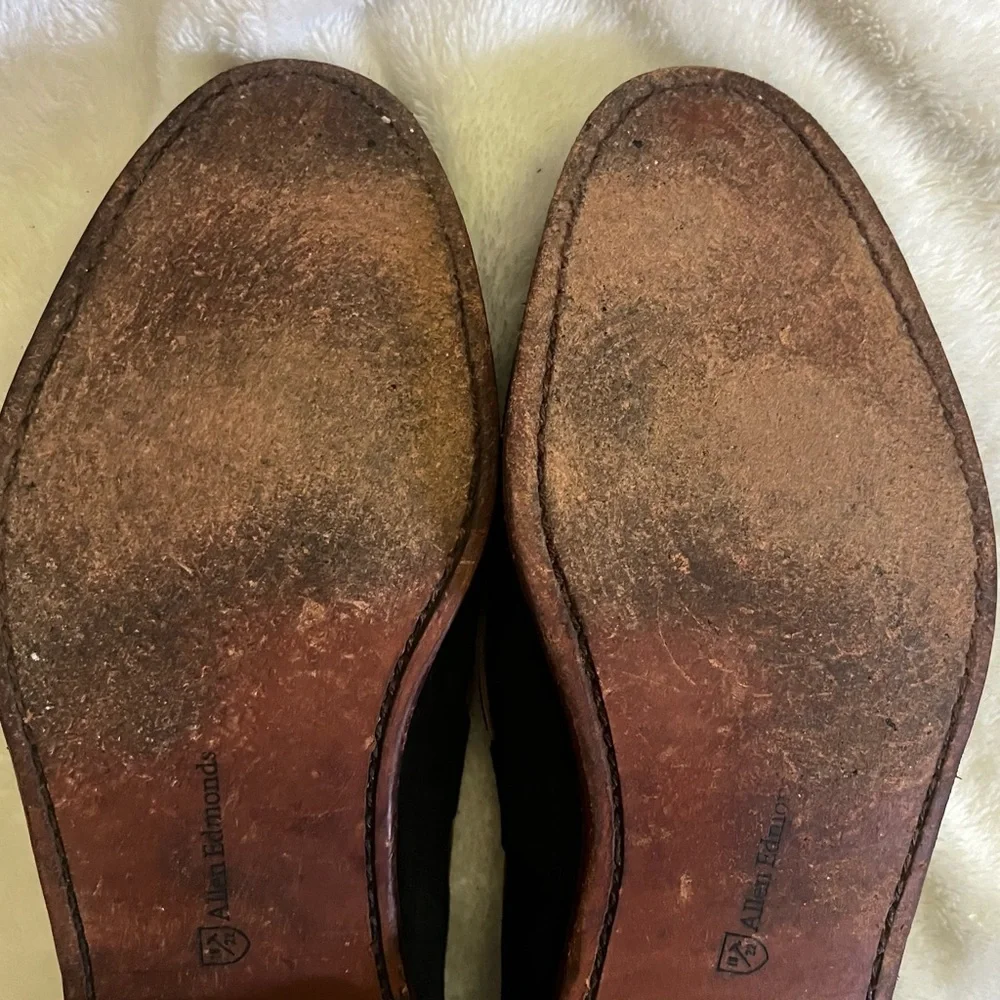 RARE MODEL | ALLEN EDMONDS 11E NAVY BLUE SUEDE ACHESON TASSEL LOAFER DRESS SHOES - Picture 13 of 13